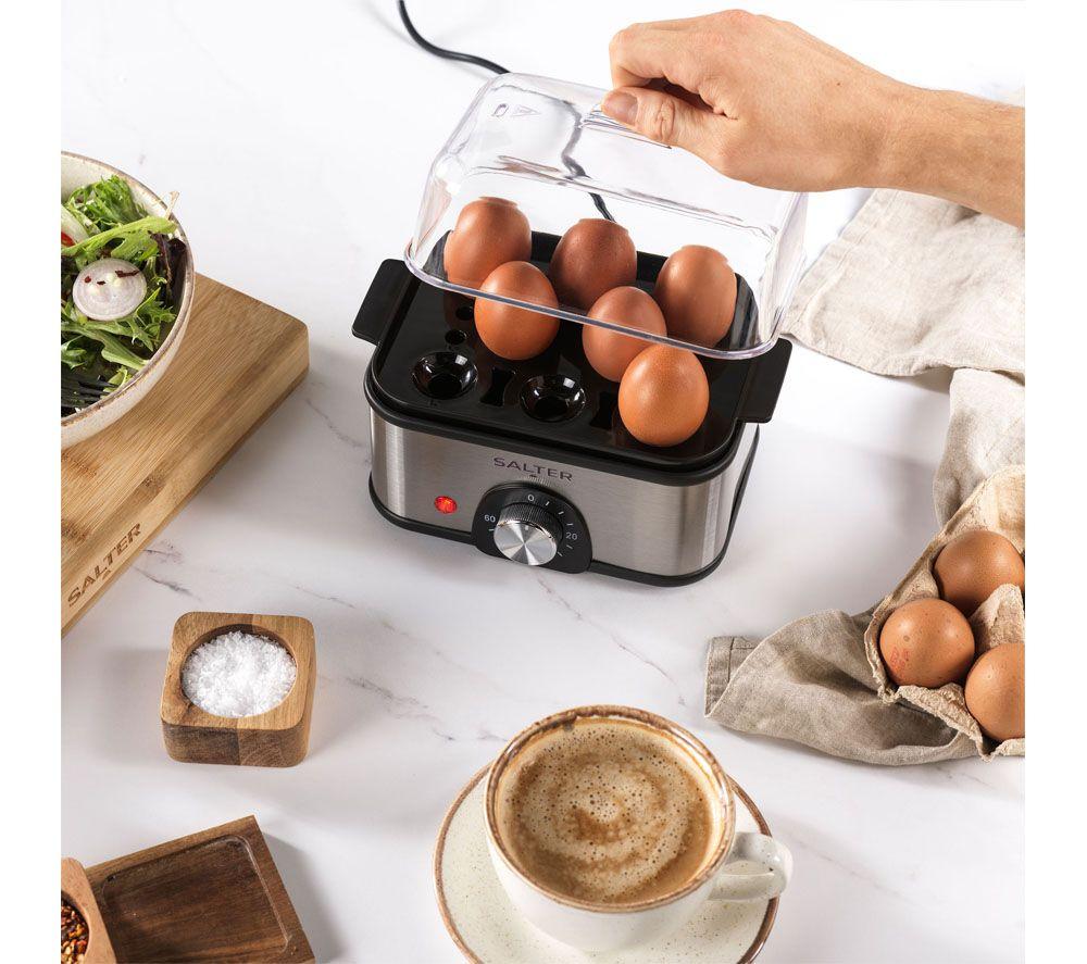 SALTER EK5885 Compact 3-Tier Food Steamer - Stainless Steel & Black image number 8 of 8