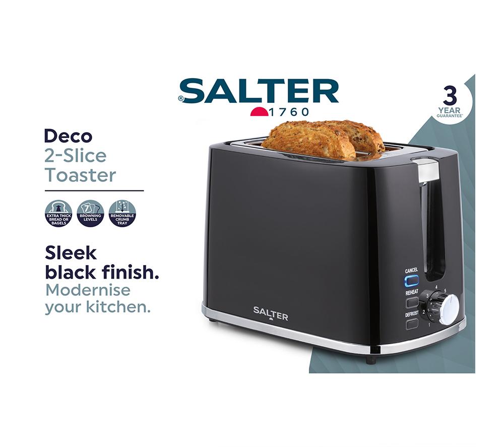 SALTER Deco EK5832BLK 2-Slice Toaster - Black image number 4 of 7