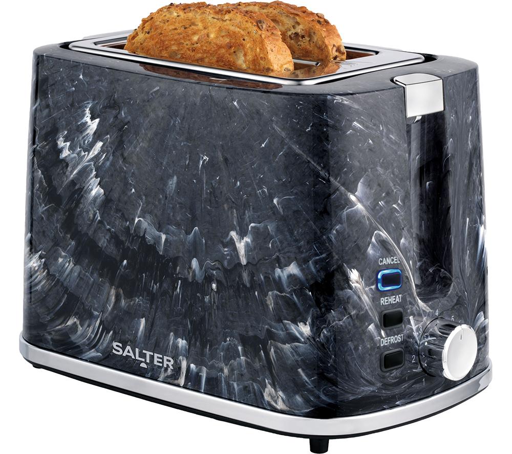 SALTER Marble EK5832BMA 2-Slice Toaster - Black, Black