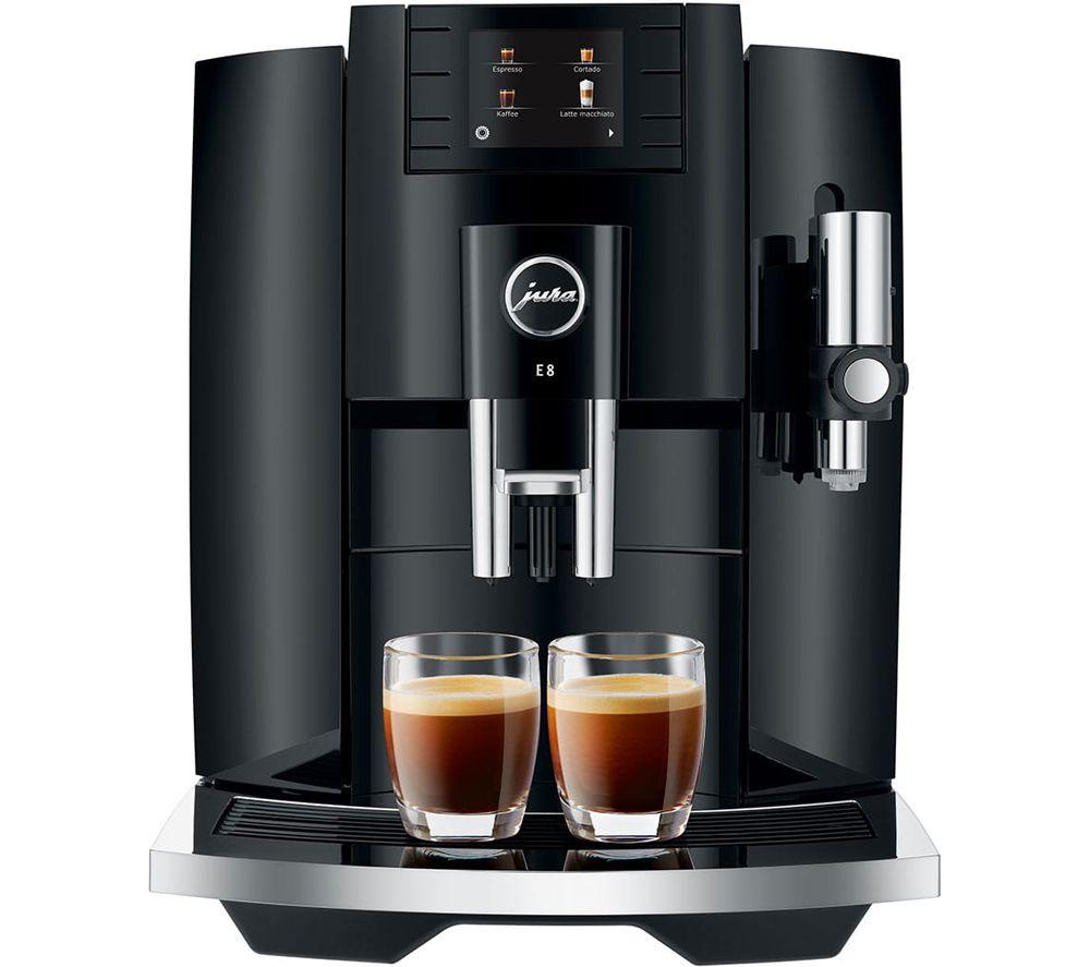 JURA E8 Smart Bean to Cup Coffee Machine - Piano Black, Black