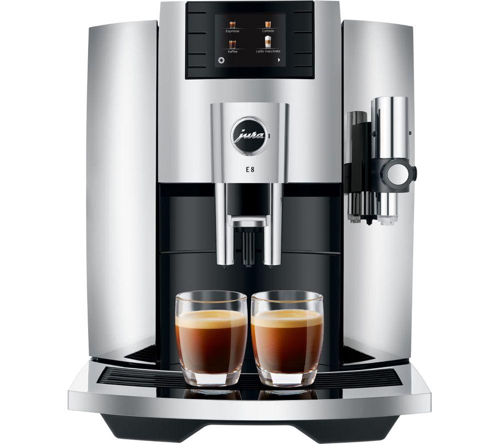 JURA E8 Smart Bean to Cup Coffee Machine - Chrome, Silver/Grey