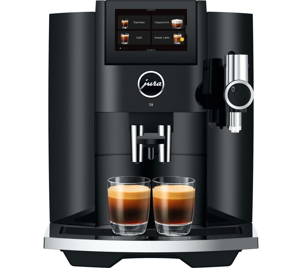 JURA S8 Smart Bean to Cup Coffee Machine - Dark Inox, Black