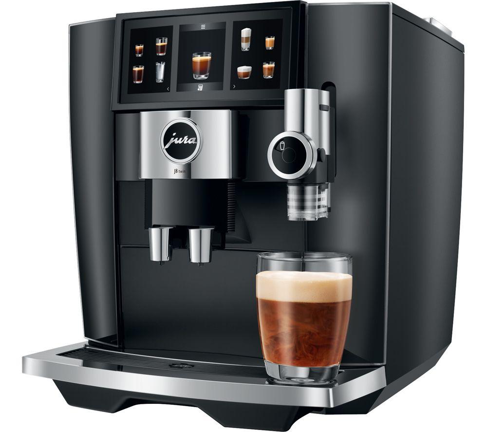 JURA J8 Twin 15659 Smart Bean to Cup Coffee Machine - Diamond Black image number 2 of 9