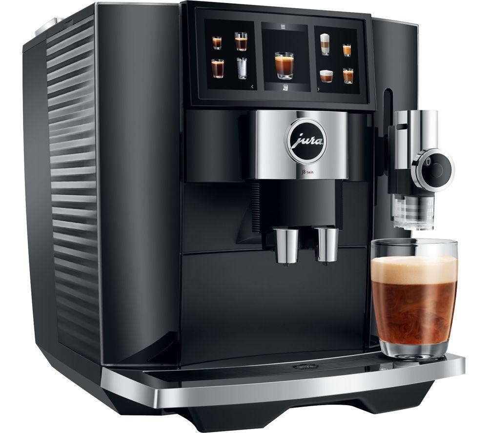 JURA J8 Twin 15659 Smart Bean to Cup Coffee Machine - Diamond Black image number 3 of 9