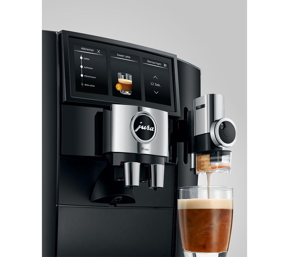 JURA J8 Twin 15659 Smart Bean to Cup Coffee Machine - Diamond Black image number 7 of 9