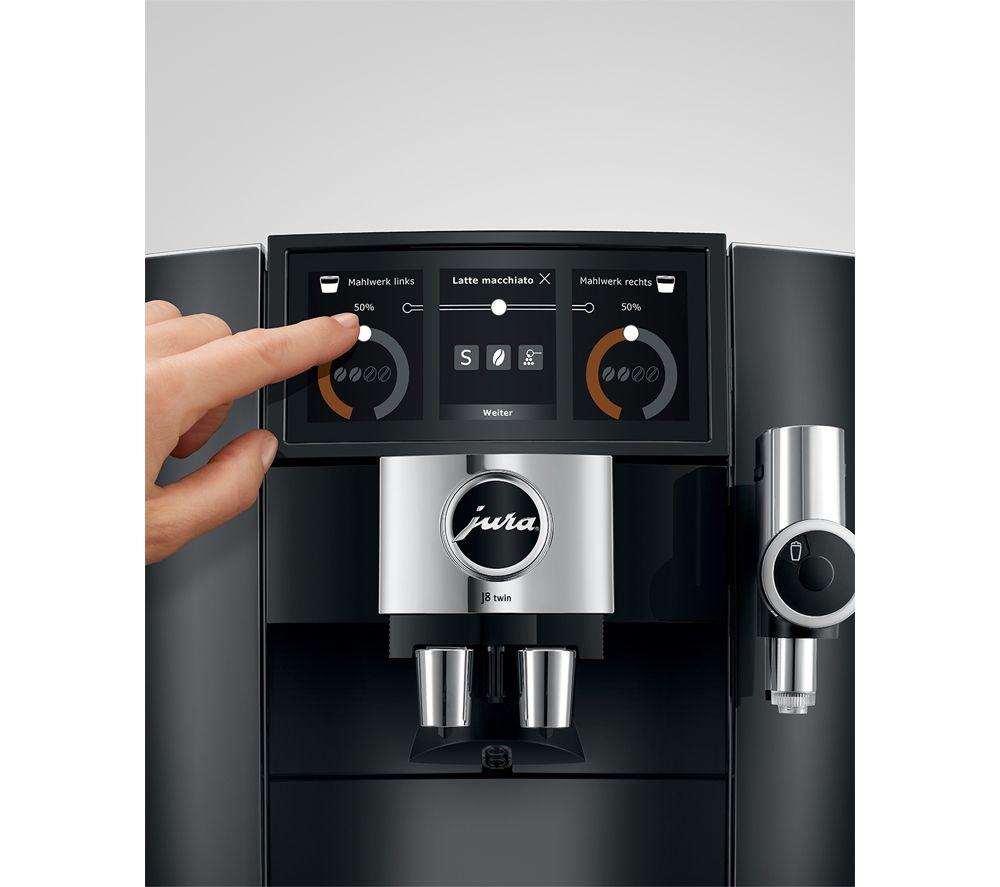 JURA J8 Twin 15659 Smart Bean to Cup Coffee Machine - Diamond Black image number 8 of 9