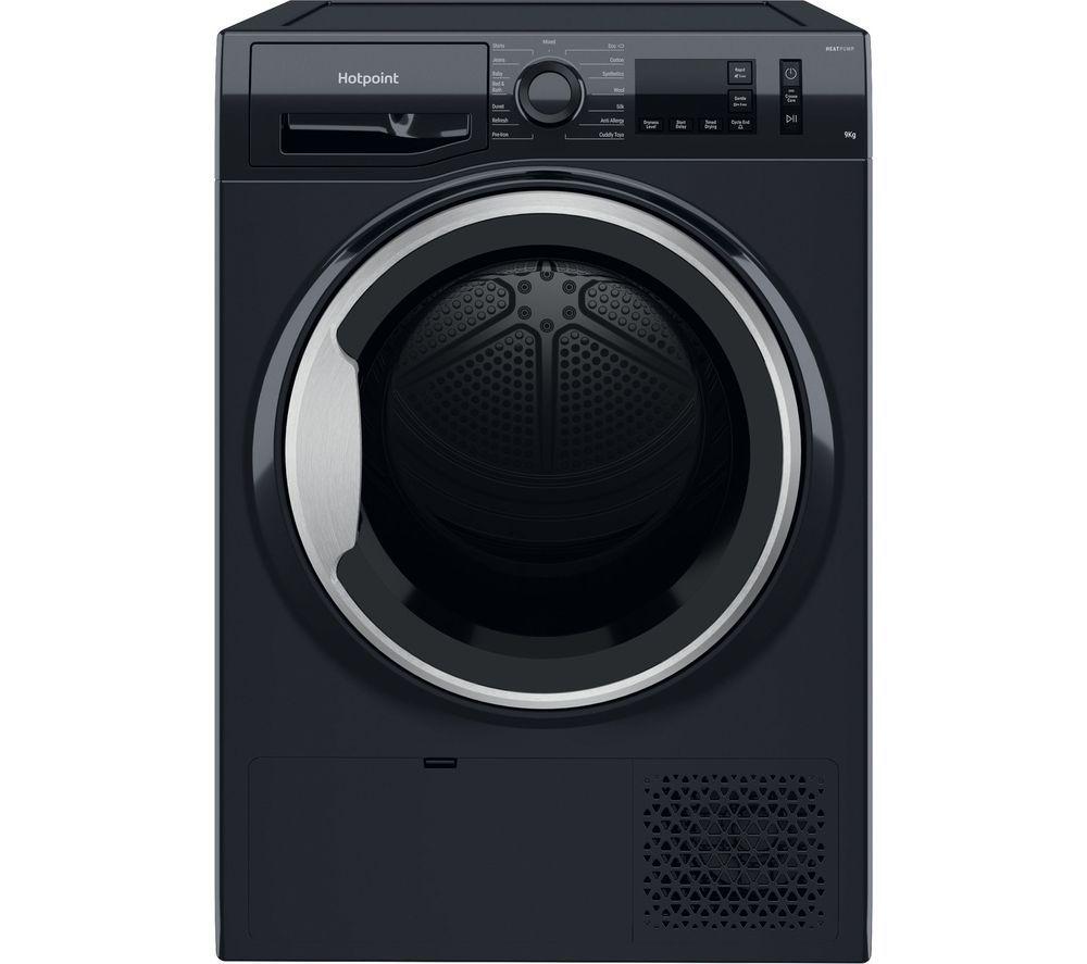 Hotpoint Crease Care NT M11 92BSK UK 9 kg Heat Pump Tumble Dryer – Black, Black