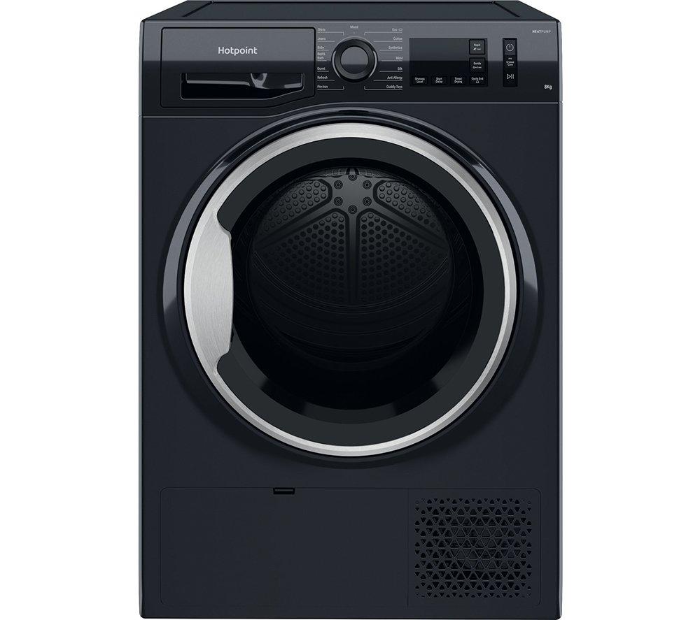 HOTPOINT Crease Care NT M11 82BSK UK 8 kg Heat Pump Tumble Dryer – Black, Black