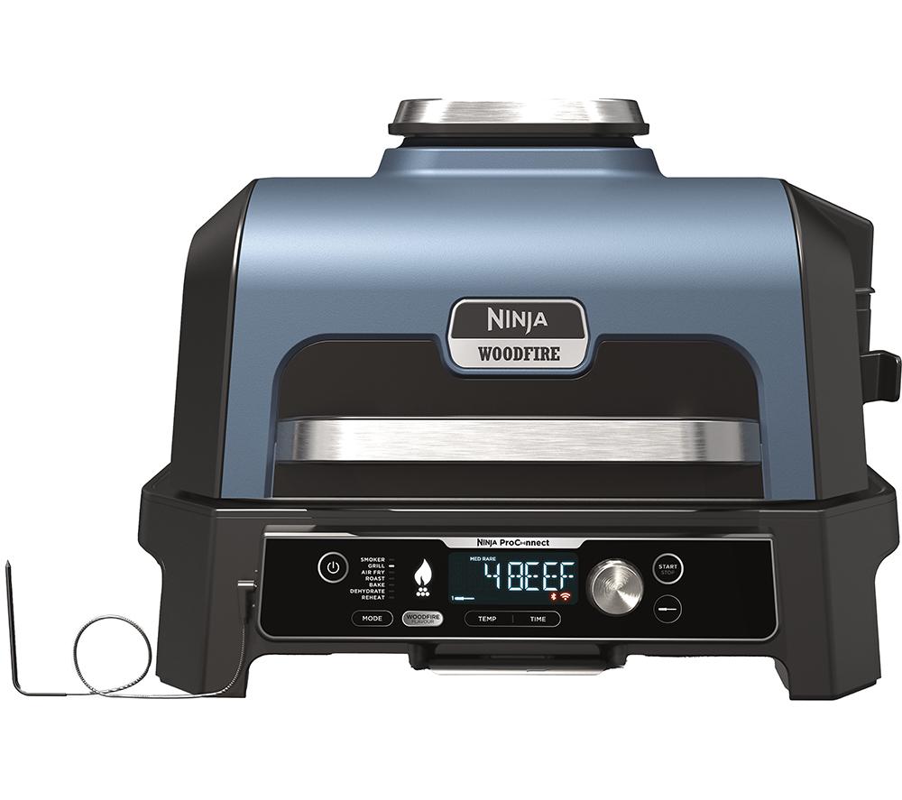 NINJA Woodfire Pro Connect XL OG901UK Outdoor Electric BBQ Grill & Smoker   Black & Blue