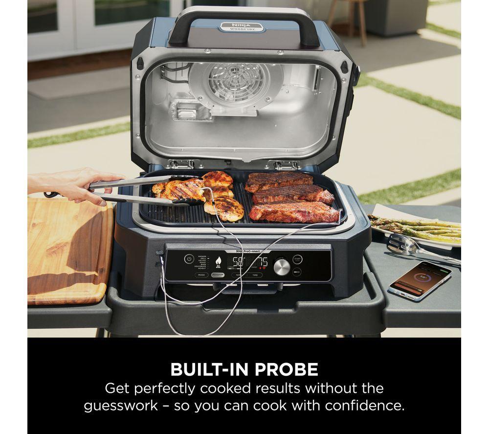 NINJA Woodfire Pro Connect XL OG901UK Outdoor Electric BBQ Grill & Smoker &ndash; Black & Blue image number 3 of 16