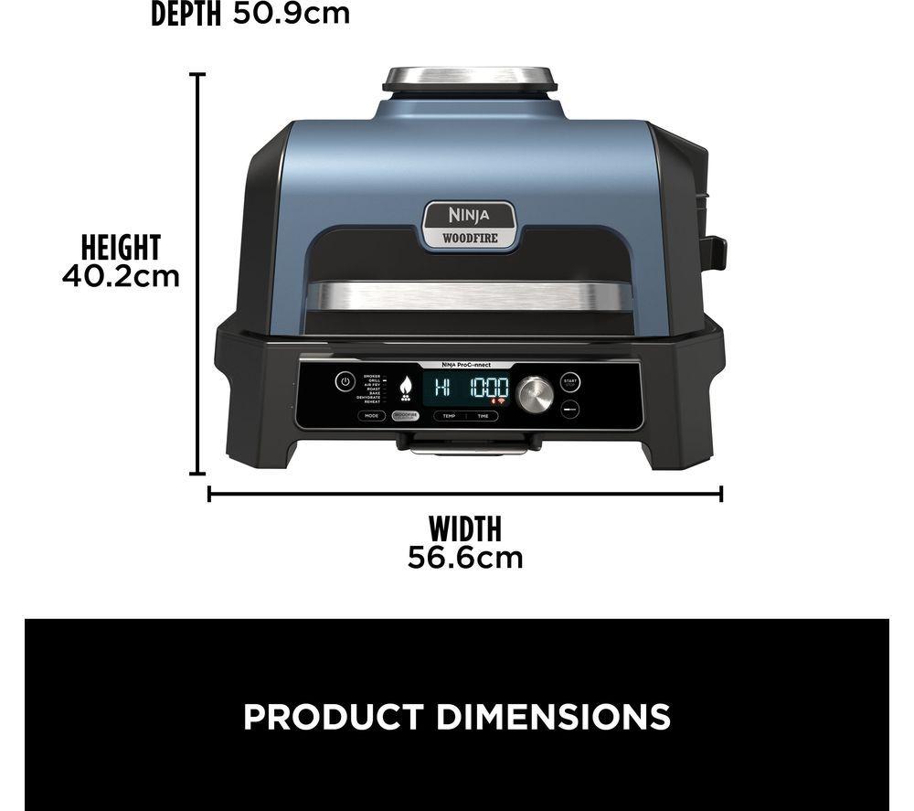 NINJA Woodfire Pro Connect XL OG901UK Outdoor Electric BBQ Grill & Smoker &ndash; Black & Blue image number 8 of 16