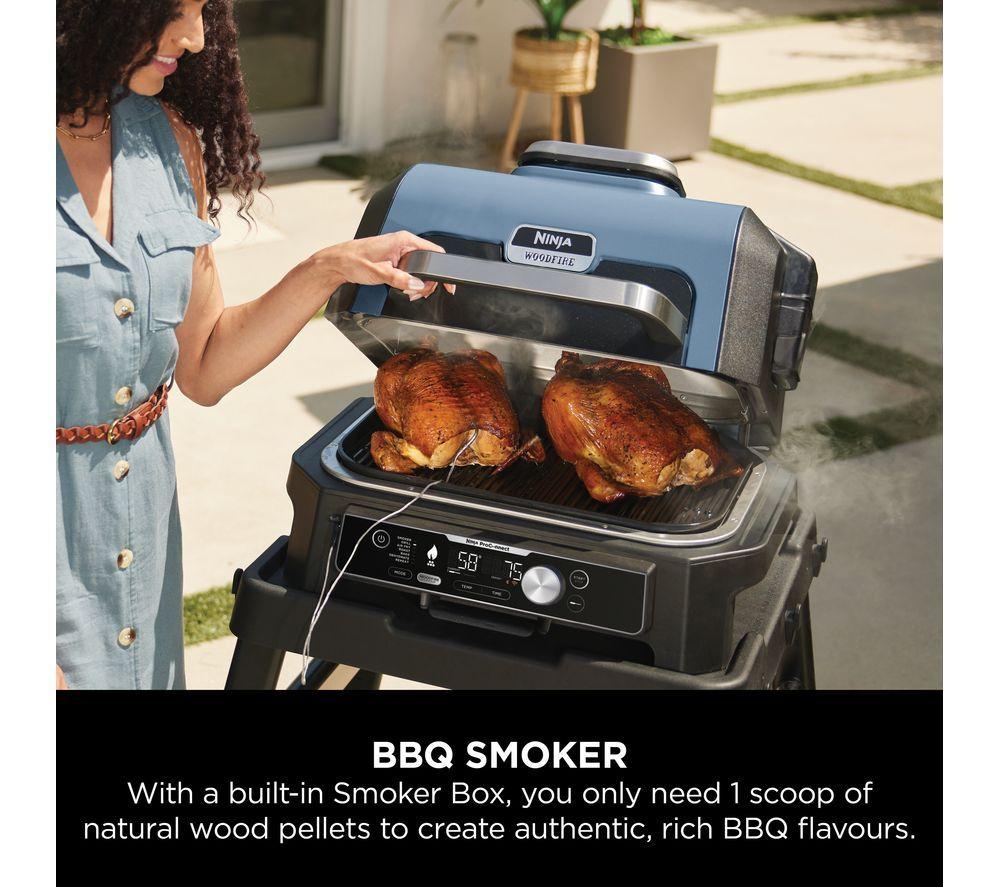 NINJA Woodfire Pro Connect XL OG901UK Outdoor Electric BBQ Grill & Smoker &ndash; Black & Blue image number 9 of 16