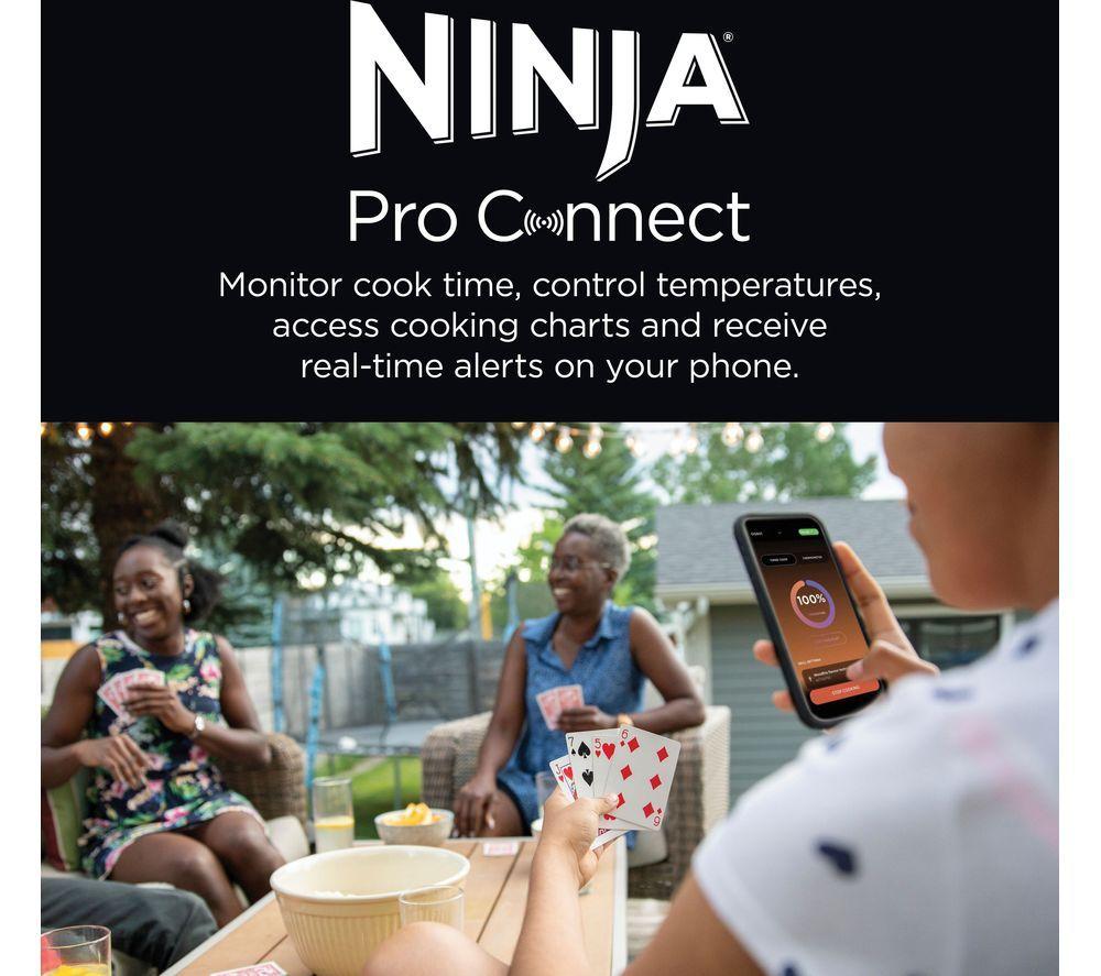 NINJA Woodfire Pro Connect XL OG901UK Outdoor Electric BBQ Grill & Smoker &ndash; Black & Blue image number 11 of 16