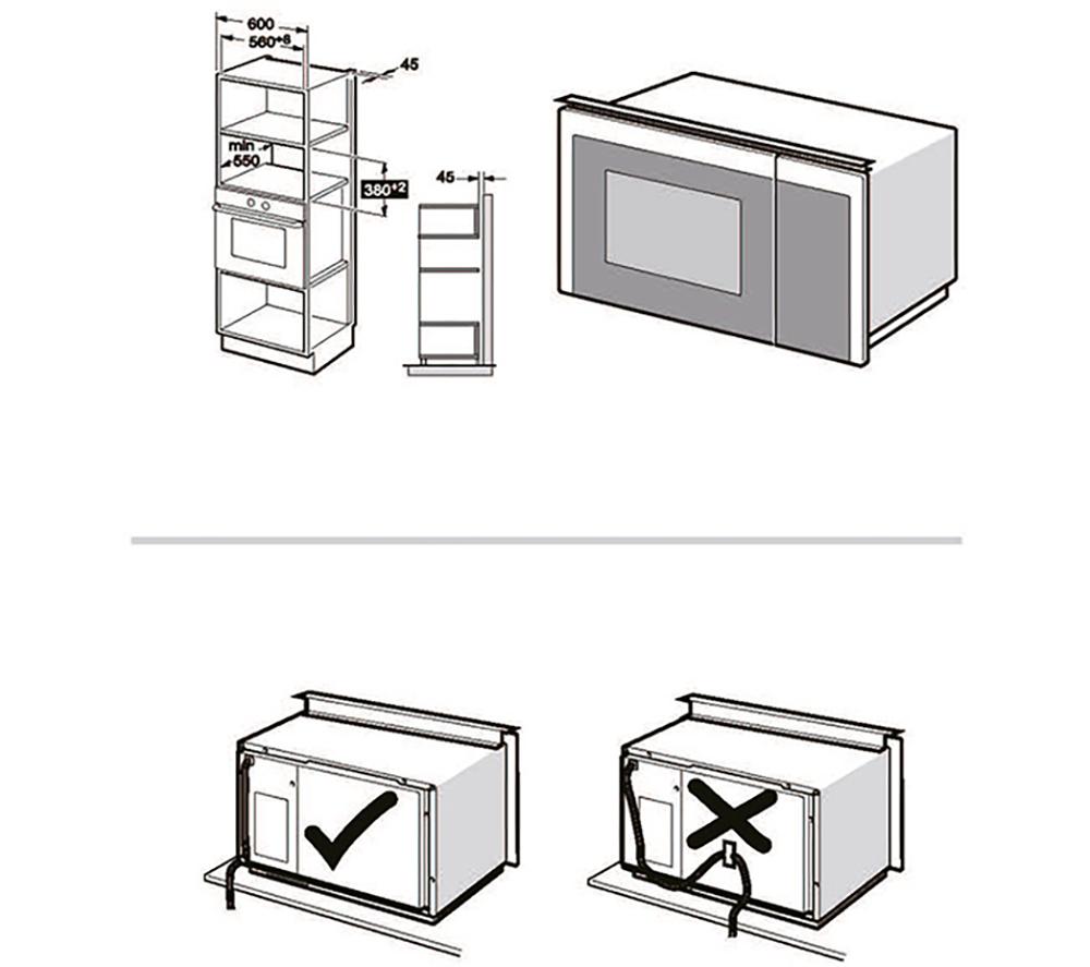 CDA VP400BL Built-in Compact Microwave with Grill - Black image number 2 of 3