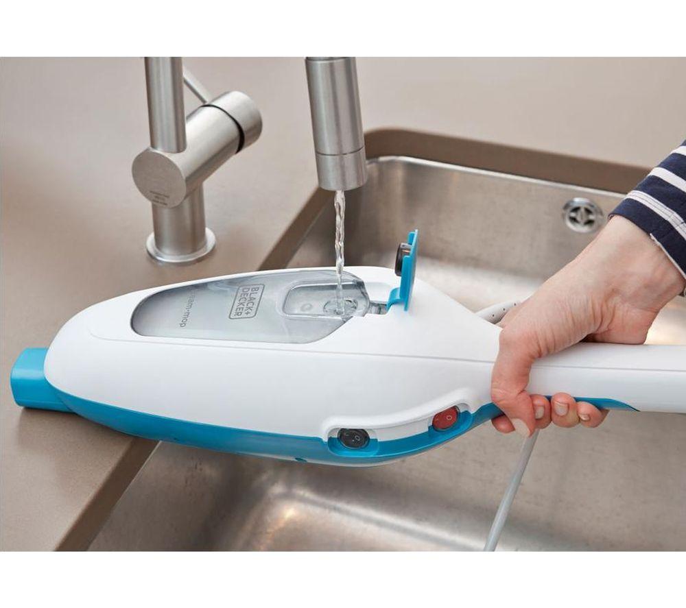 BLACK + DECKER FSM13E1-GB Steam Mop - White & Blue image number 3 of 7