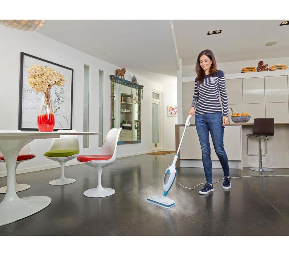 BLACK + DECKER FSM13E1-GB Steam Mop - White & Blue image number 5 of 7