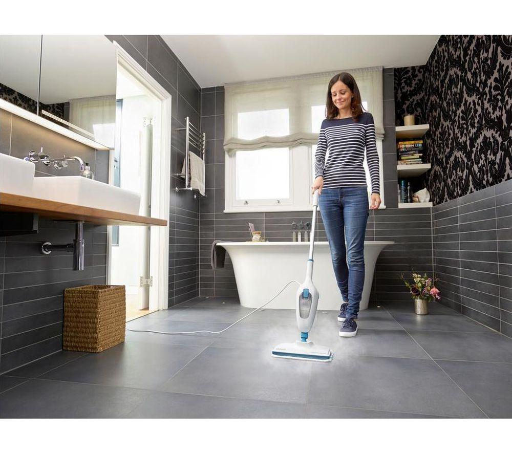 BLACK + DECKER FSM13E1-GB Steam Mop - White & Blue image number 6 of 7