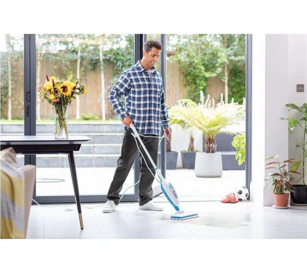 BLACK + DECKER FSMH13E5-GB Steam Mop - White & Blue image number 7 of 14