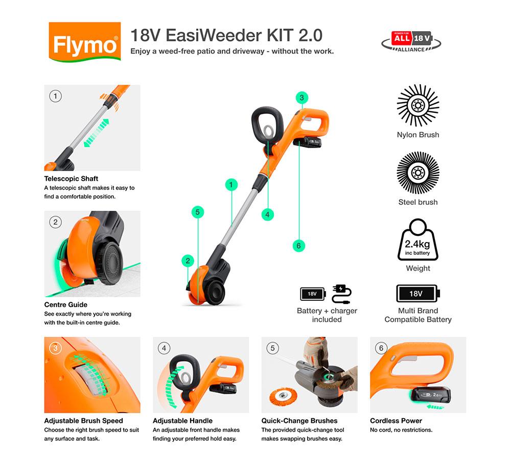 FLYMO 18V EasiWeeder Kit image number 2 of 11