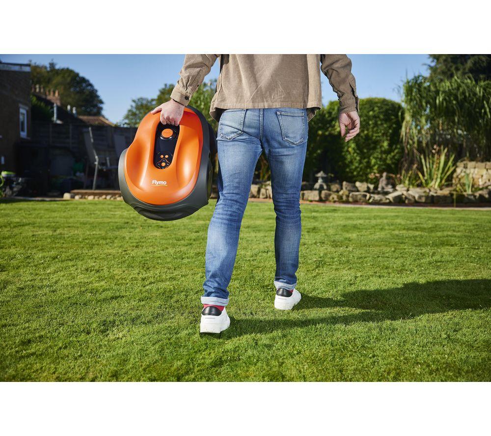 FLYMO UltraLife 1500 Cordless Robot Lawn Mower - Black & Orange image number 13 of 15
