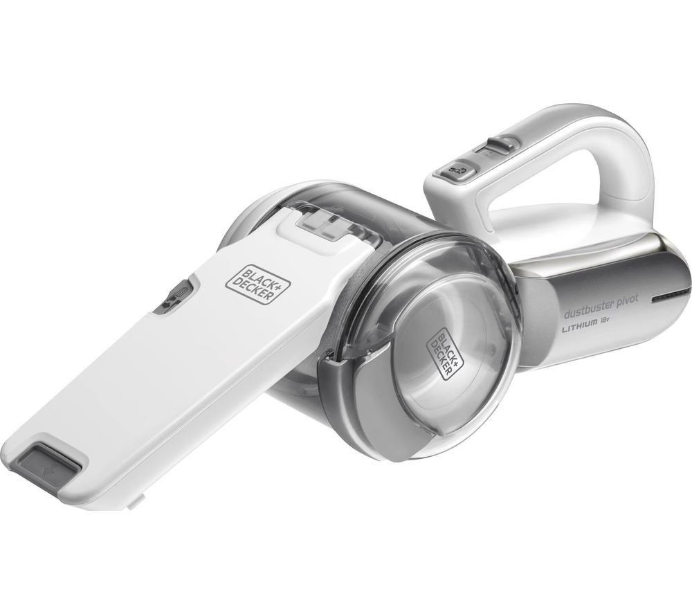 Image of Black + Decker DustBuster Pivot PV1820L Handheld Vacuum Cleaner - Titanium & Chrome, Silver/Grey,White