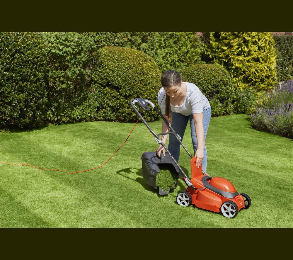 FLYMO EasiStore 300R Corded Rotary Lawn Mower - Orange & Grey