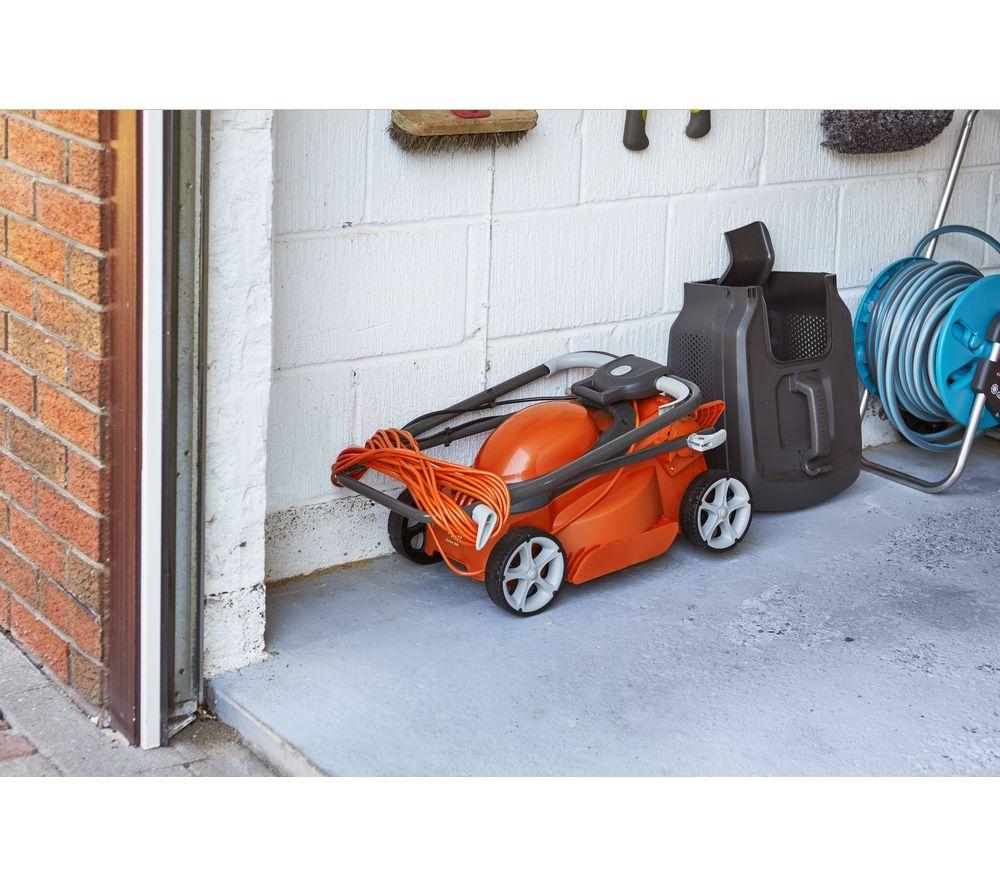 FLYMO EasiStore 300R Corded Rotary Lawn Mower - Orange & Grey