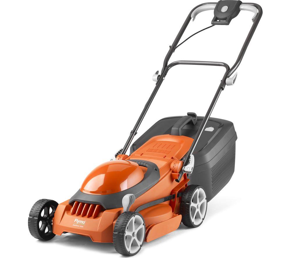 FLYMO EasiStore 340R Corded Rotary Lawn Mower - Orange & Grey