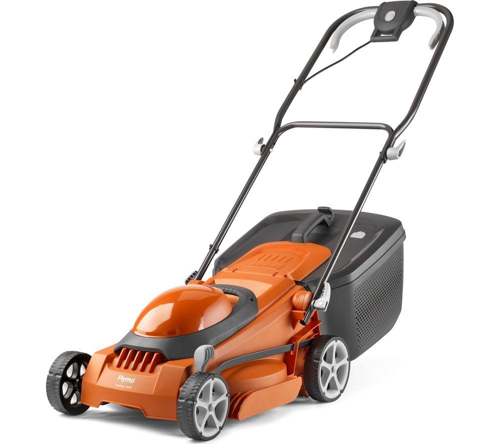 FLYMO EasiStore 380R Corded Rotary Lawn Mower - Orange & Grey