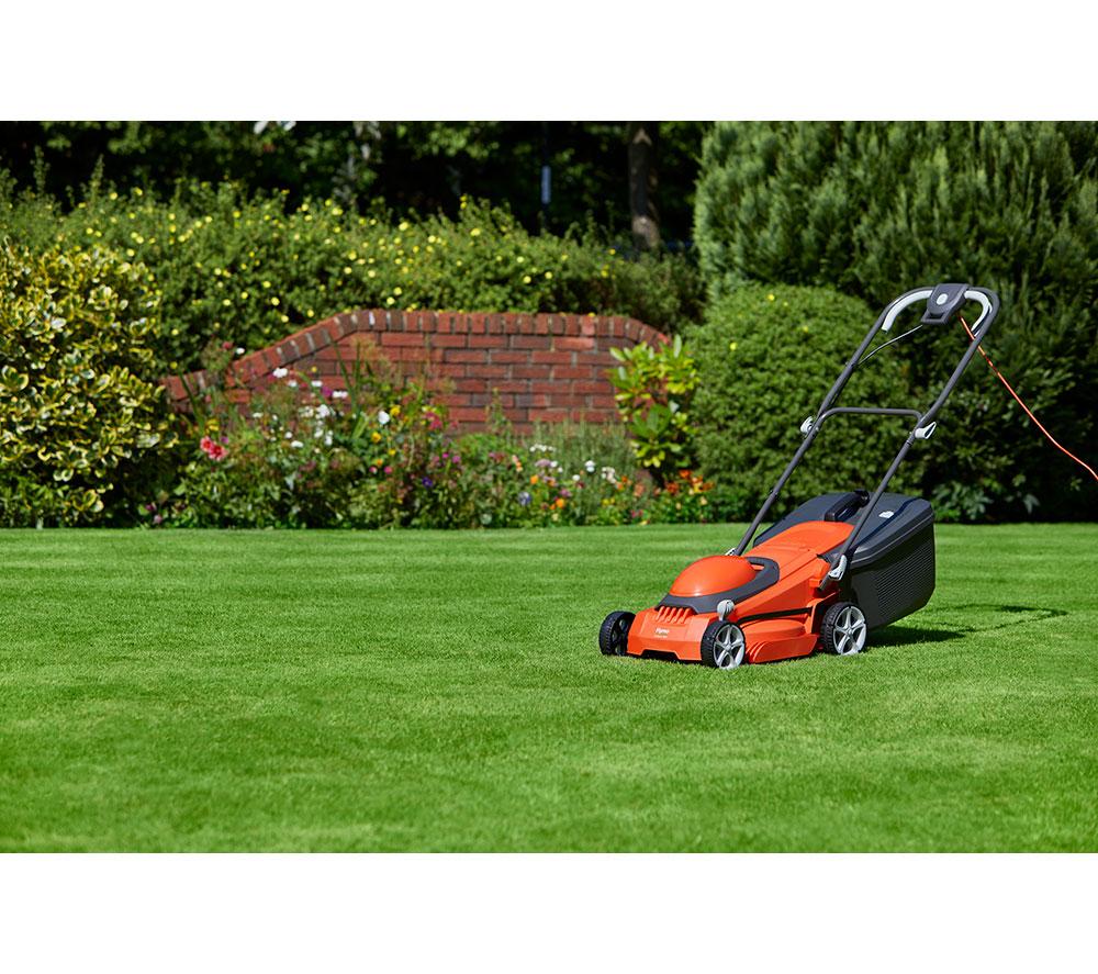 FLYMO EasiStore 380R Corded Rotary Lawn Mower - Orange & Grey image number 10 of 14