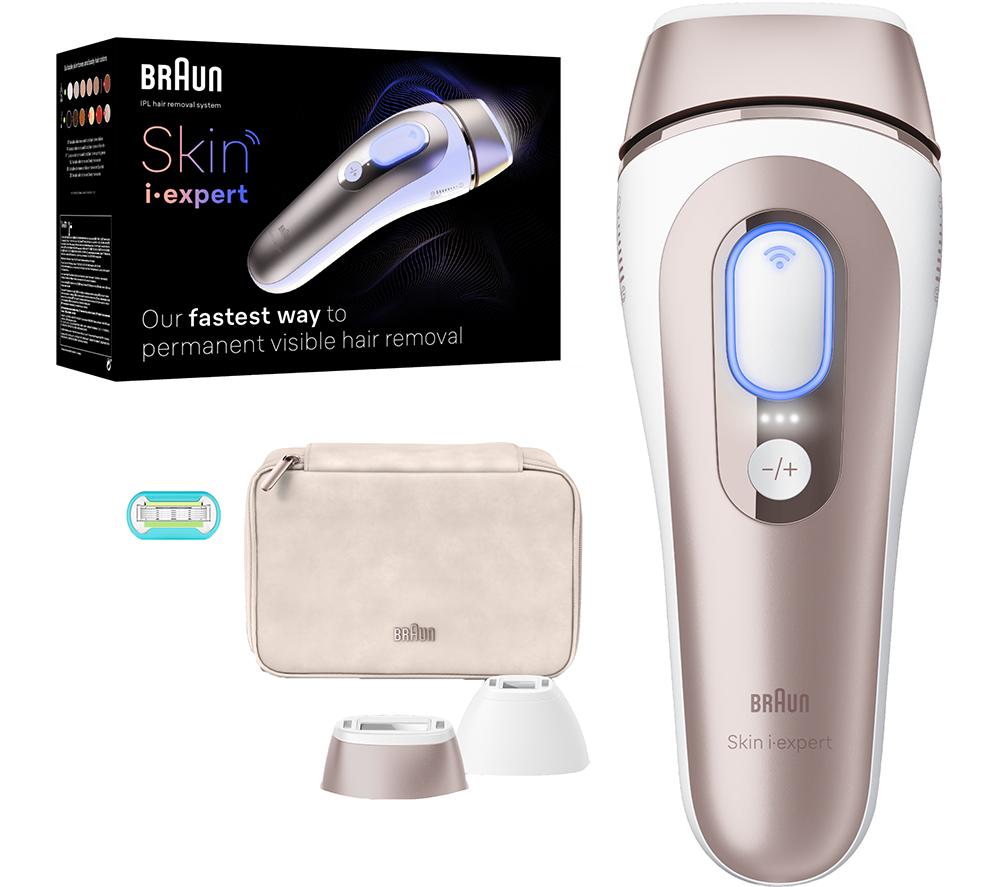 BRAUN Skin iexpert IPL7147 IPL Hair Removal System - Rose Gold & White, Pink,Gold,White