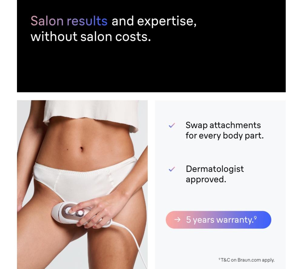 BRAUN Skin i&middot;expert IPL7147 IPL Hair Removal System - Rose Gold & White image number 6 of 9