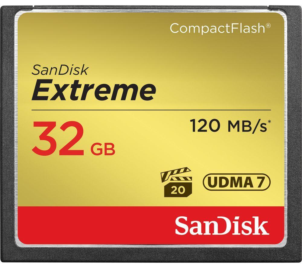 SanDisk SDCFXSB-032G-FFP 32GB Compact Flash Memory Card (120MB/s Read Speed, 85MB/s Write Speed, UDMA 7)