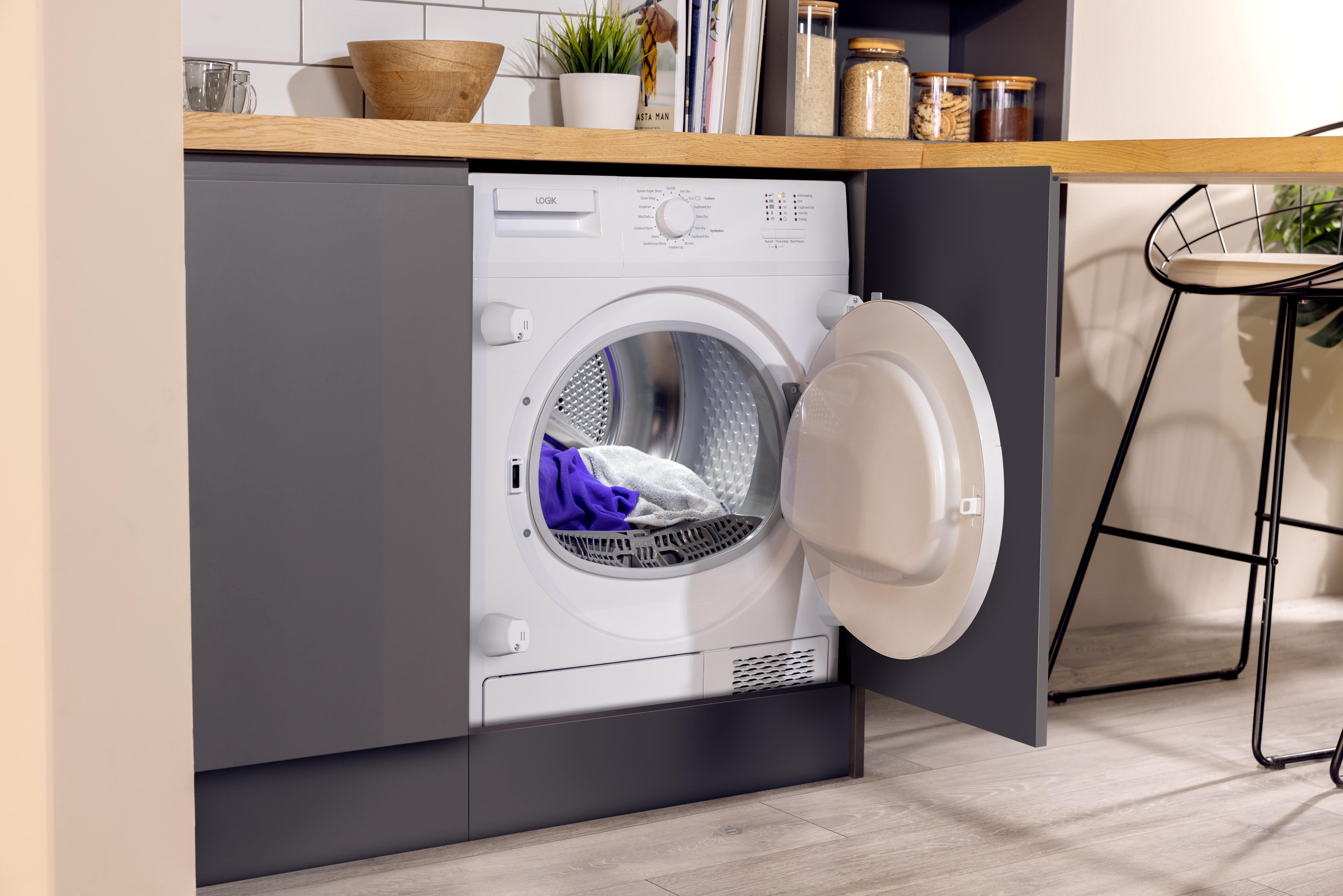 LOGIK LIHP7W24 Integrated 7 kg Heat Pump Tumble Dryer image number 8 of 9