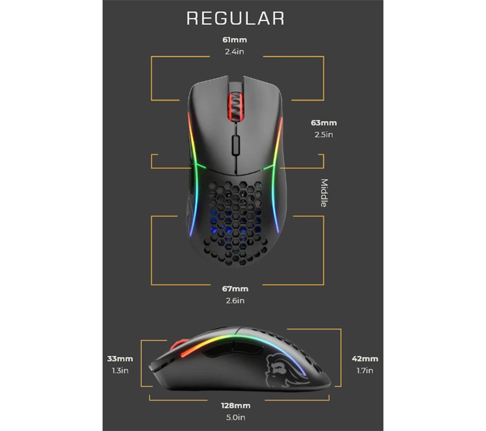 GLORIOUS Model D RGB Optical Gaming Mouse - Black image number 9 of 9