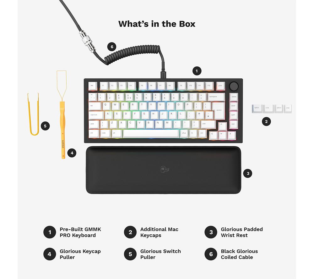 GLORIOUS GMMK PRO Prebuilt 75% Mechanical Gaming Keyboard - Black image number 7 of 10