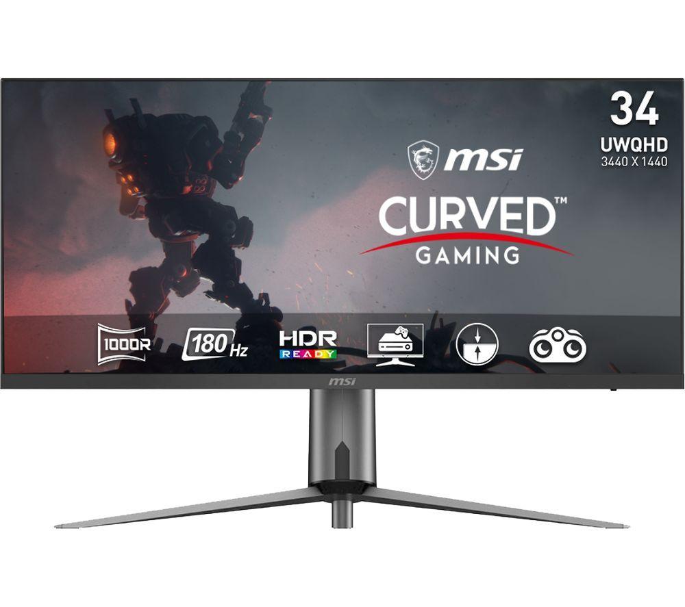 Msi MAG 345CQR Ultra Wide Quad HD 34 Curved VA LCD Gaming Monitor - Black, Black