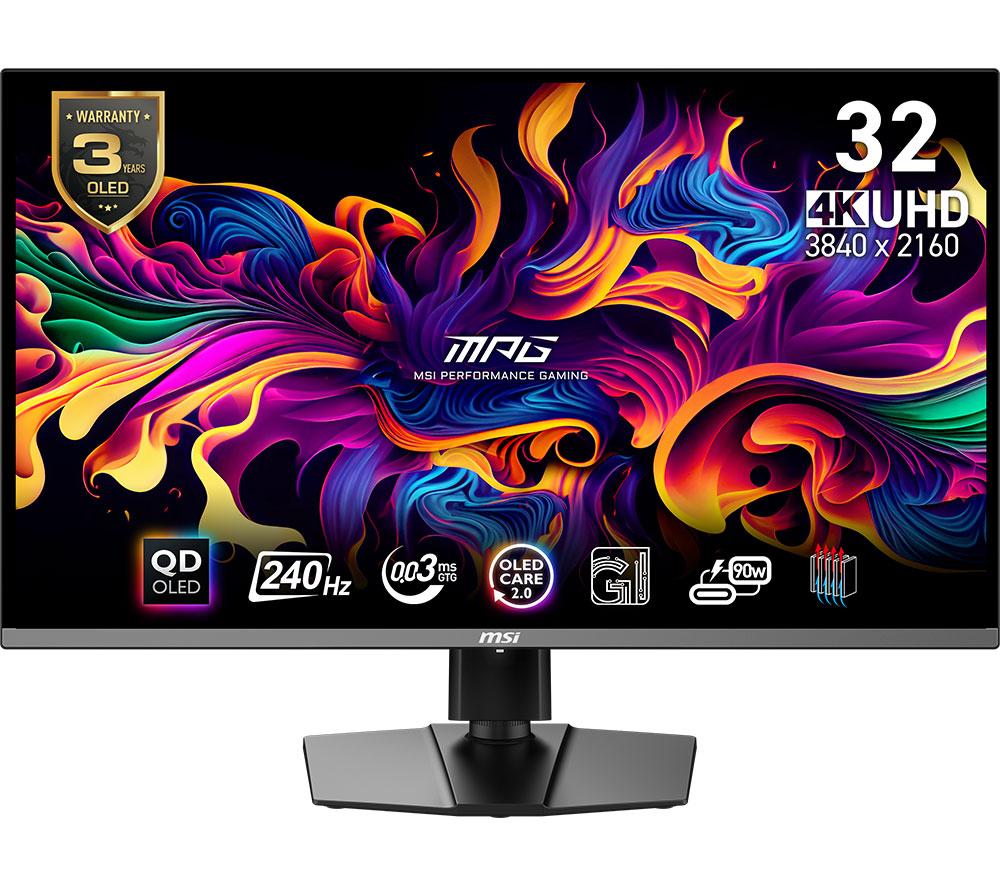 MSI MPG 321URX 4K Ultra HD 32 Quantum Dot QD-OLED Gaming Monitor - Black, Black