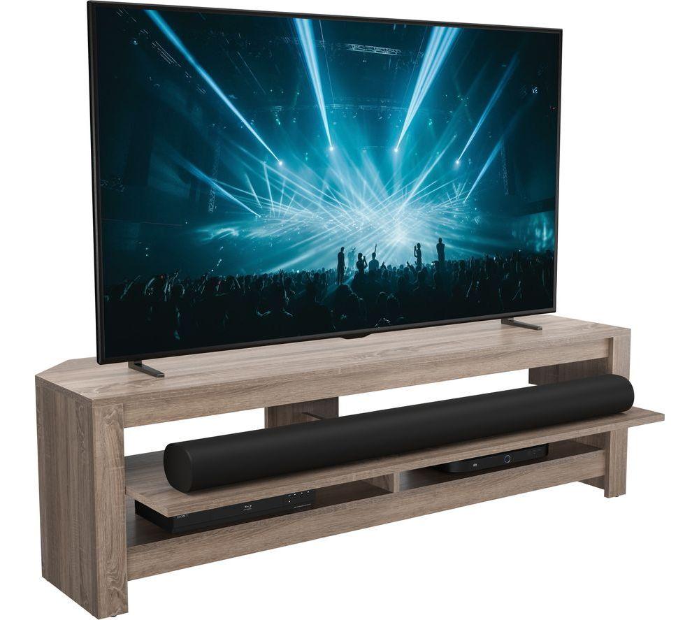 AVF Calibre Sound 1400 mm TV Stand with Sliding Shelf for up to 65" TVs - Rustic Sawn Oak image number 2 of 7