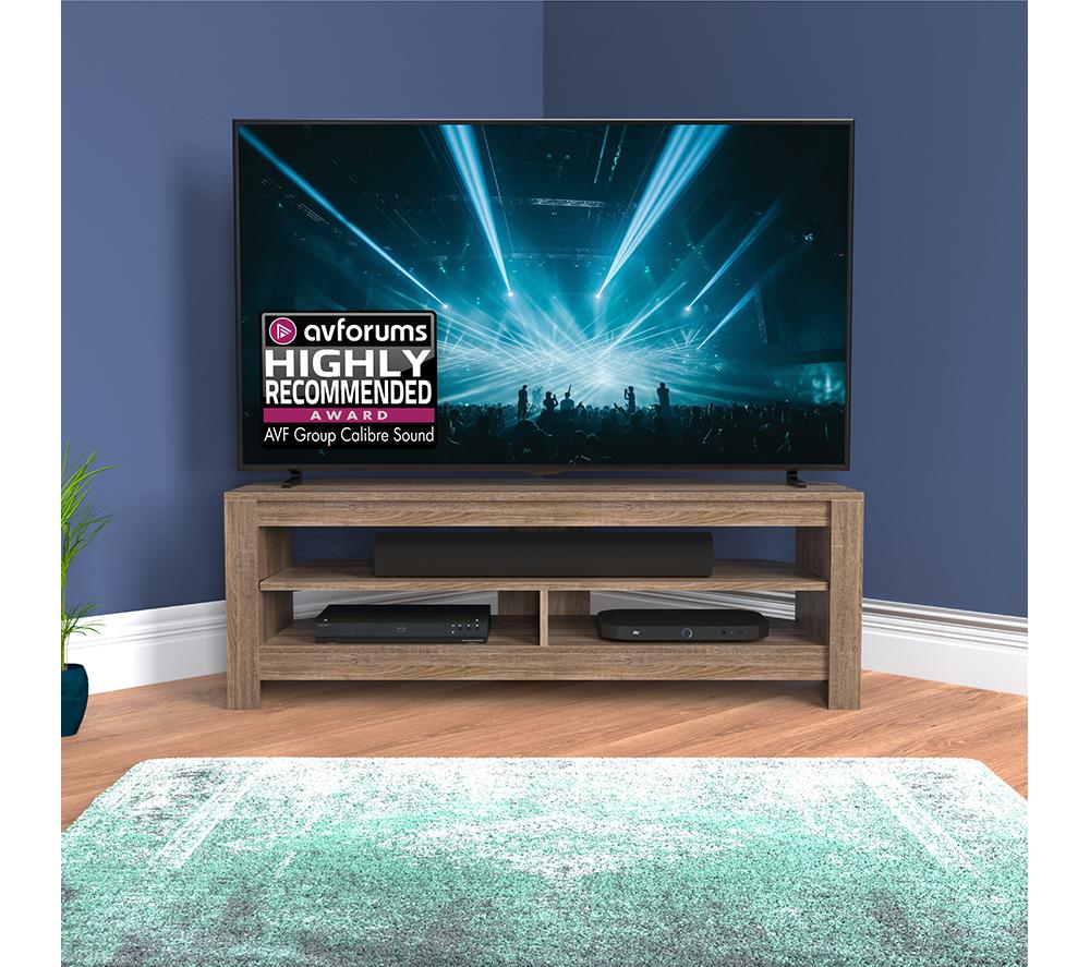 AVF Calibre Sound 1400 mm TV Stand with Sliding Shelf for up to 65" TVs - Rustic Sawn Oak image number 4 of 7