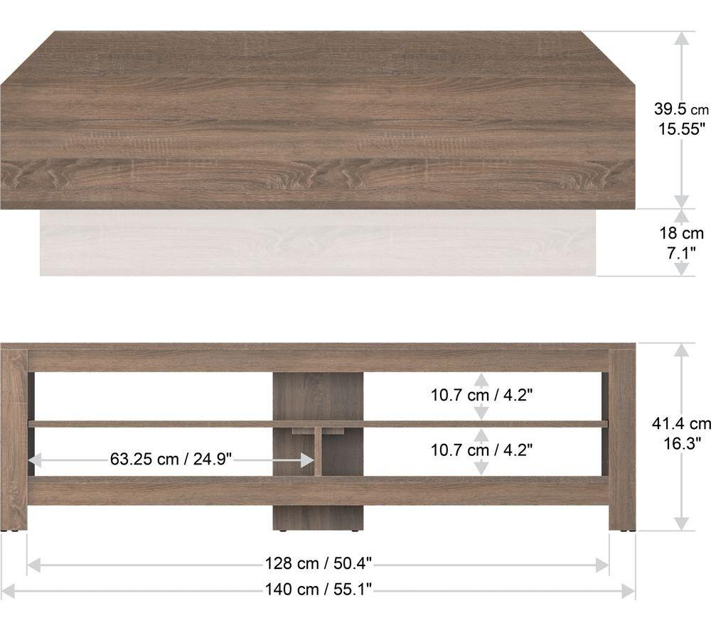 AVF Calibre Sound 1400 mm TV Stand with Sliding Shelf for up to 65" TVs - Rustic Sawn Oak image number 7 of 7