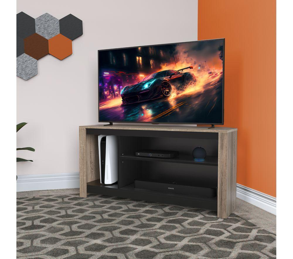 AVF Calibre Gaming 1200 mm TV Stand with Vertical Storage for up to 60" TVs - Rustic Sawn Oak & Black image number 4 of 11
