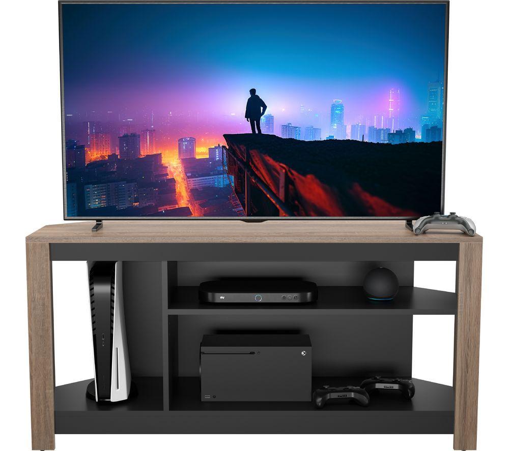 AVF Calibre Gaming 1200 mm TV Stand with Vertical Storage for up to 60" TVs - Rustic Sawn Oak & Black image number 5 of 11