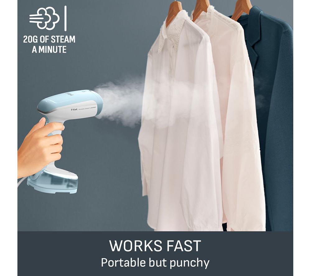 TEFAL Access Steam Pocket DT3041 Clothes Steamer - White & Sky Blue image number 5 of 10