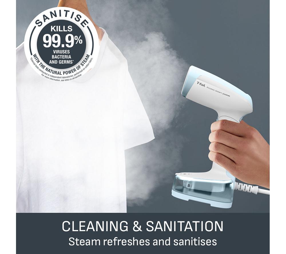 TEFAL Access Steam Pocket DT3041 Clothes Steamer - White & Sky Blue image number 9 of 10