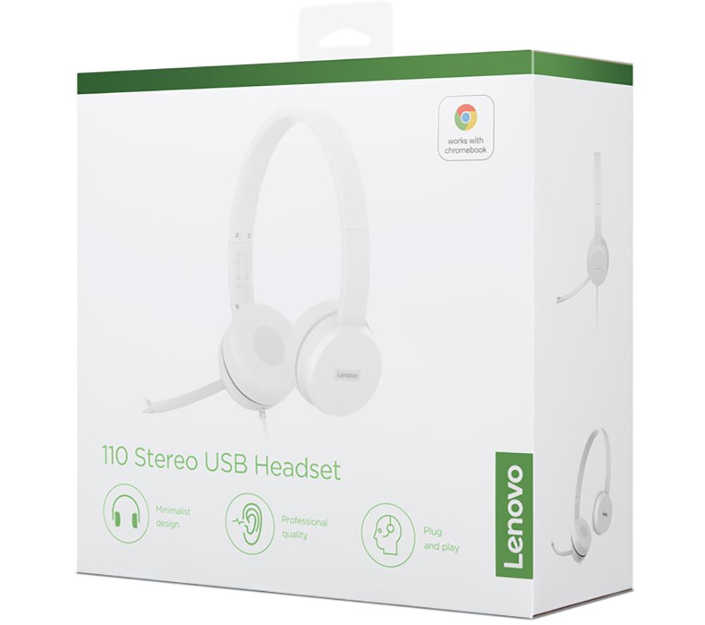 LENOVO 110 Stereo Headset - Cloud Grey image number 6 of 7