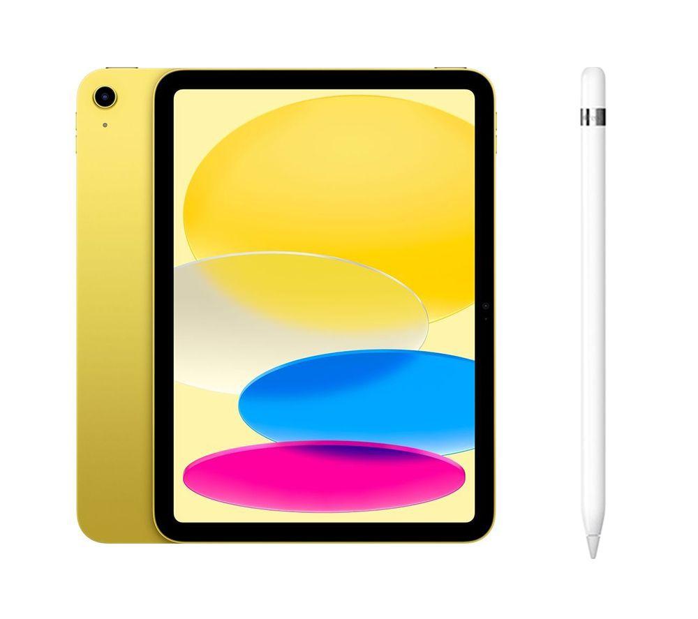 Apple 10.9 iPad (2022, 64 GB, Yellow) & Pencil (1st Generation) Bundle, Yellow