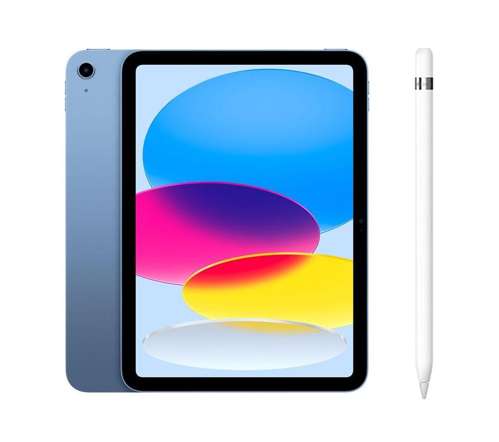 Apple 10.9 iPad (2022, 256 GB, Blue) & Pencil (1st Generation) Bundle, Blue