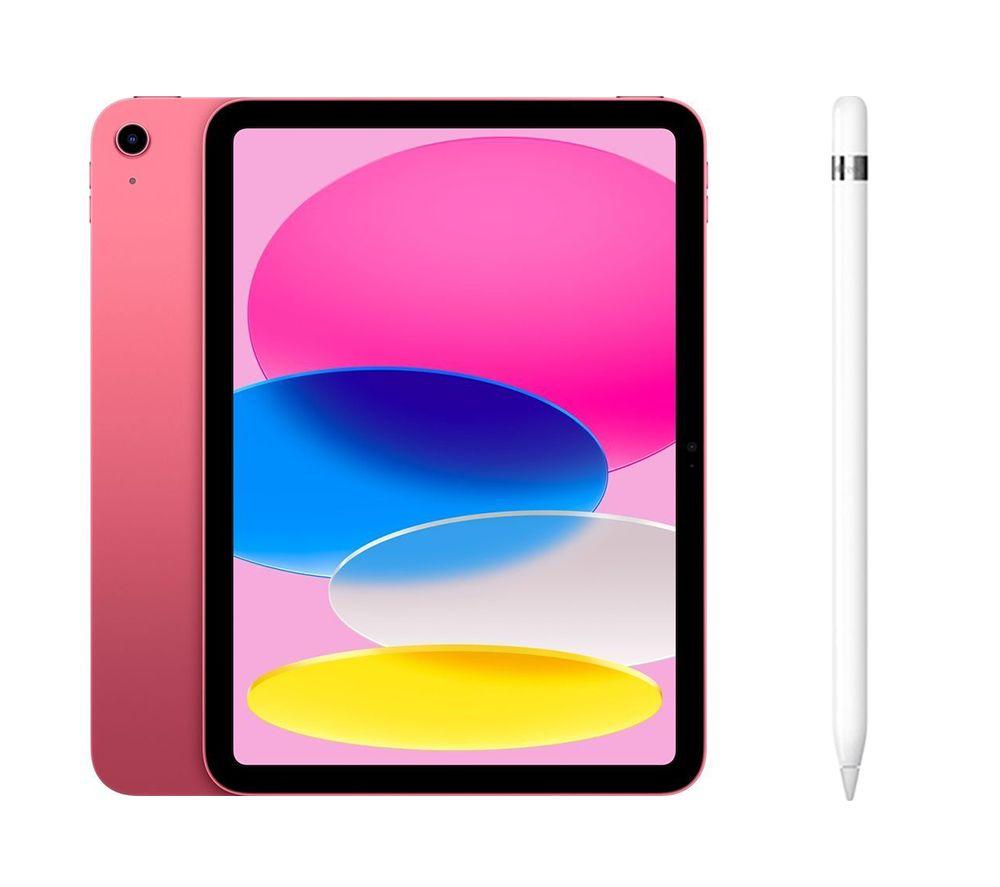 Apple 10.9 iPad (2022, 256 GB, Pink) & Pencil (1st Generation) Bundle, Pink