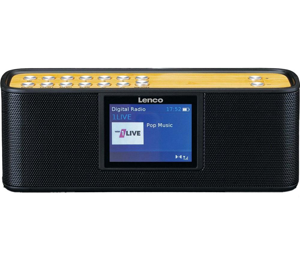 LENCO PDR-045 Portable DAB+/FM Bluetooth Radio - Black & Bamboo image number 2 of 5